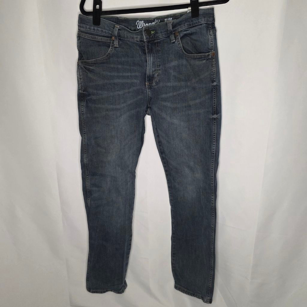 Men's Wrangler Blue Slim Straight Jeans Waist 32